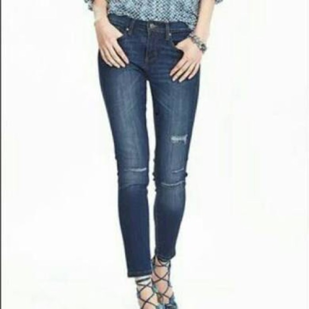 Banana Republic medium wash distressed jeans